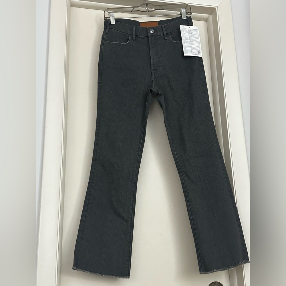 NWT Adrienne Landau Gray frayed hem Jeans